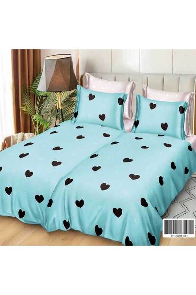 Patul Satin Cotton Linen with 2 Sides, Double Bed, Sulphur, 7 Pieces