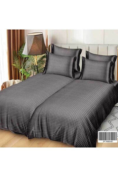 Patul Satin Cotton Linen with 2 Sides, Double Bed, Sulphur, 7 Pieces