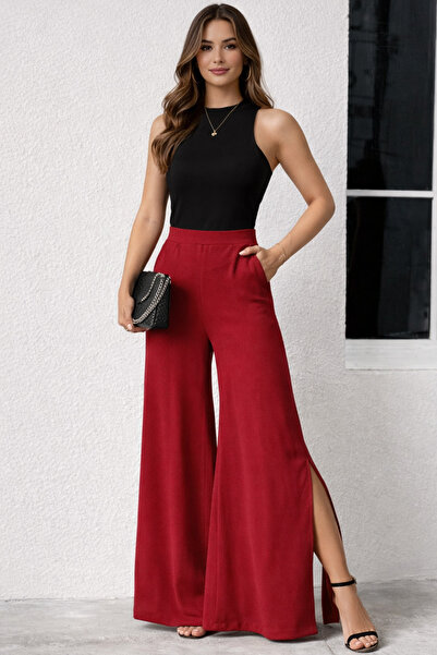 Trend Mixs High Waist Slit Wide Leg Pants