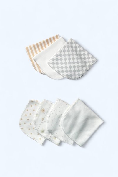 HAFY BABY Organic cotton, seven-piece baby wipes - cinnamon dot