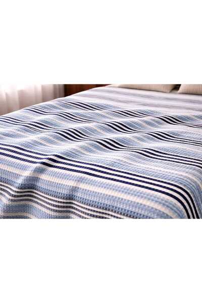 GİNETEKS Διπλό ριγέ πάπλωμα βάφλας 200x220