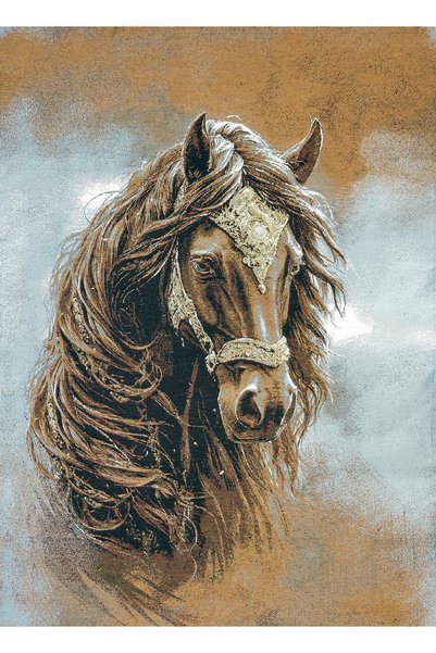 GoblenAL H19 Long-Lasting Tapestry Fabric -Horse, Jockey, Equestrian- Concept Decors, Creative Applications 80X110 cm