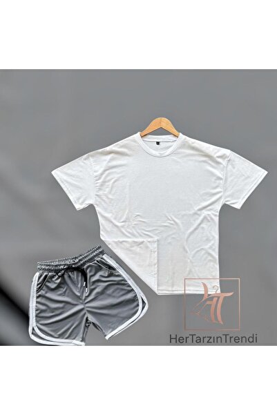 HerTarzınTrendi Unisex Oversize T-Shirt & Retro Shorts Combination Set |   Re...