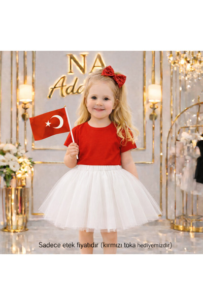 NA ADDESIGN 23 Απριλίου Κοριτσίστικη φούστα Tutu – Κόκκινο, Μαύρο, Λευκό, Επι...