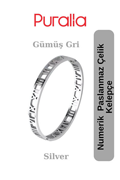 Puralia Numeric Silver Gray Steel Bracelet