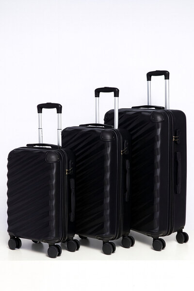 Generic 3 Piece Luggage Set, ABS Material, TSA Lock, 360° Wheels, Sizes (20/2...