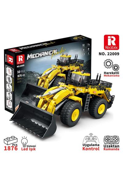 REOBRIX 22009 Dozer Kamyon Kumanda&Motorlu Yaratıcı Yapı Blok Seti Building B...
