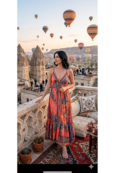 elite aura collectıon Etnik Desenli Bohem Maxi Elbise – Aura Dream