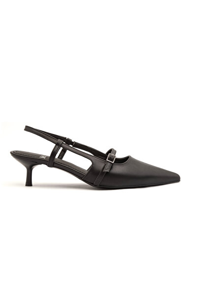 Mamito Ayakkabı İst F88 Pointed Toe Belt Detailed Hazelnut Heel Stiletto