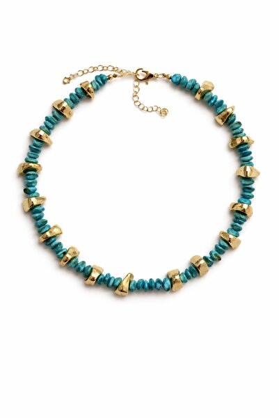 CHARMLUCKY Blue Broken Stone Necklace