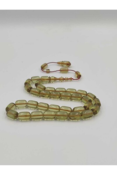 ALTUNTAŞ Master Crafted Transparent Water Green Fire Amber Praying Beads 8 * ...