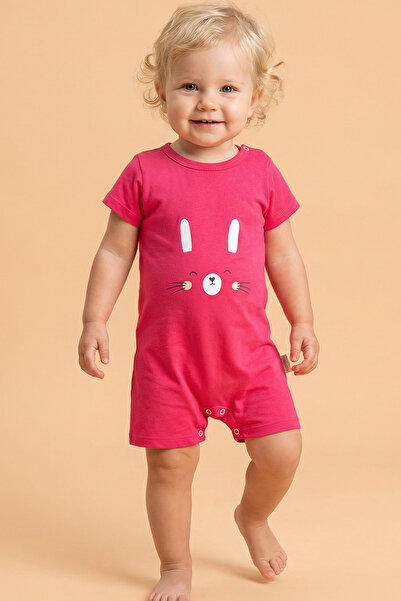 Tuabella %100 Pamuk Kız Bebek Çocuk Yazlık Kısa Tulum