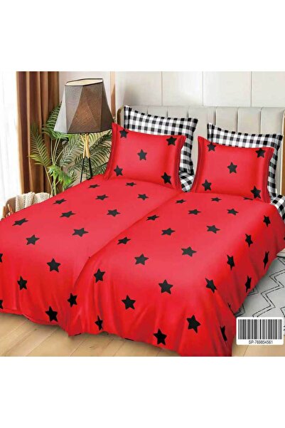 Patul Satin Cotton Linen with 2 Sides, Double Bed, Sulphur, 7 Pieces