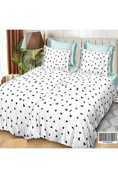 Patul Satin Cotton Linen with 2 Sides, Double Bed, Sulphur, 7 Pieces