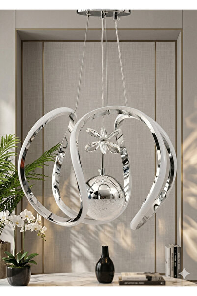 Lzy Avize Store Tek Toplu Amissos Krom Avize Salon, Yemek Masası, Mutfak, Ant...