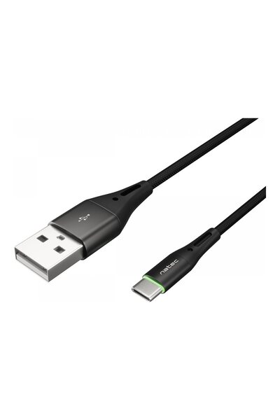 Natec Cable USB-C/A 2.0 1m prati led black nylon