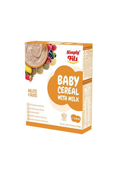 Simply Baby سيمبلي فيلز دقيق الدخن والحبوب المختلطة 4 فواكه 250 جرام