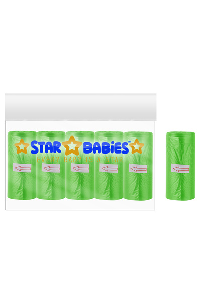 STAR BABiES Scented Nappy Bag - Pack Of 6 - 90 Bags - Green