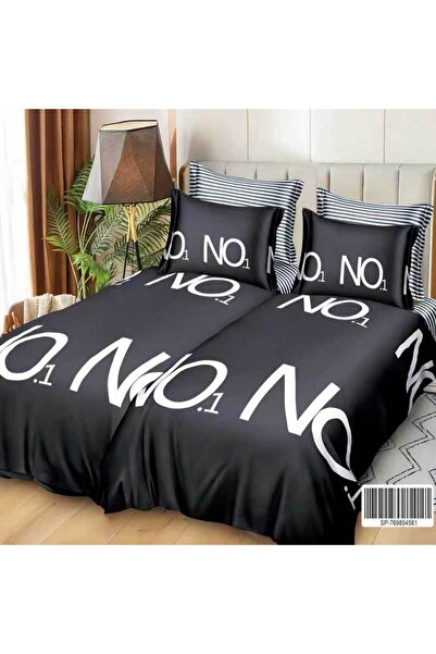 Patul Satin Cotton Linen with 2 Sides, Double Bed, Sulphur, 7 Pieces