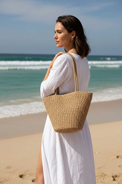 Aware Time Ženska slamnata torba za plažu preko ramena