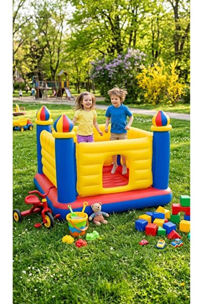 OEM Inflatable Trampoline Yellow Blue Red Castle 1.75x1.75x1.35m
