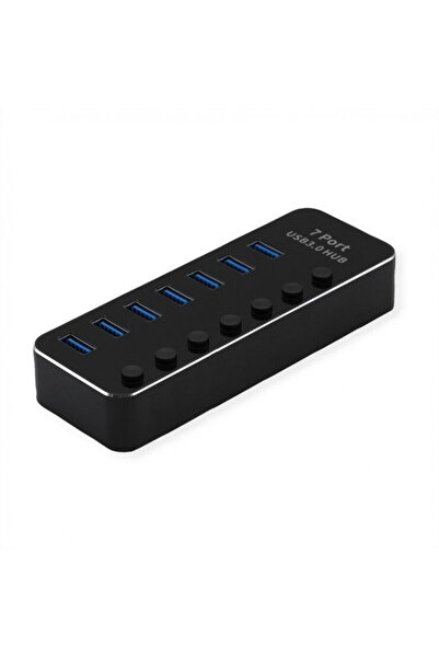 Roline HUB USB 3.2 Gen1 la 7 x USB-A cu switch On/OFF, 14.02.5057