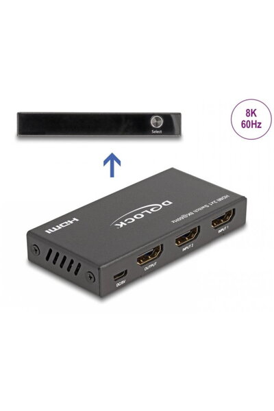 DELOCK Switch HDMI 2 porturi 8K60Hz/4K144Hz, 18607