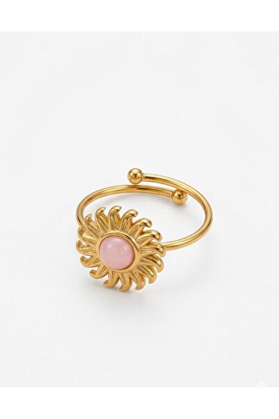 bijoux uniques خاتم نسائي من الفولاذ على الطراز البوهيمي مرصع بالأحجار الطبيع...