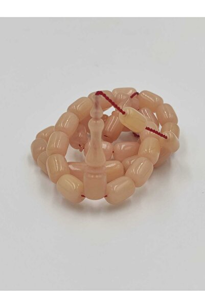 ALTUNTAŞ Artisanally Crafted White Fire Amber Prayers Beads 8 * 12 mm Capsule...