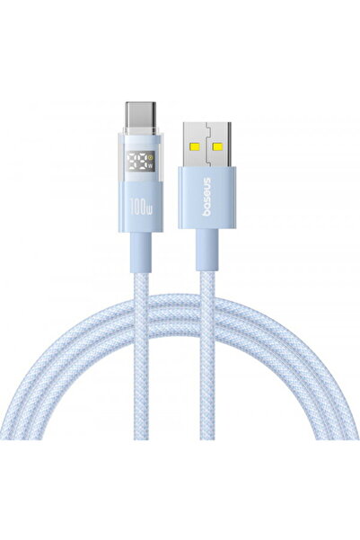 Baseus USB-A - USB-C Display 2 Data and Charging Cable, 100W, 1m, Blue P10382...