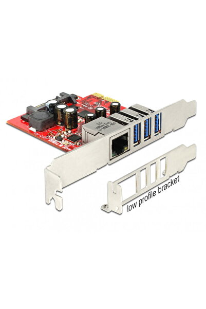 DELOCK PCI Express cu 3 x USB 3.0 + 1 x Gigabit LAN externe, 89382