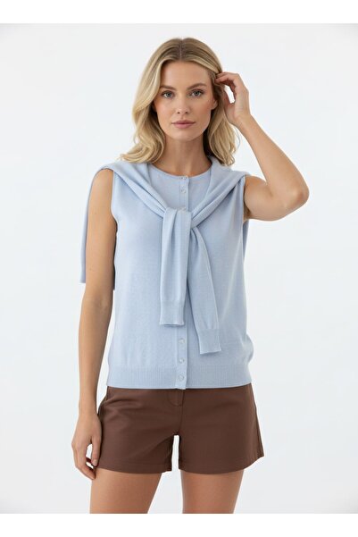 Noi Belis Shawl Detailed Crew Neck Knitwear Vest Ss26Yl0003