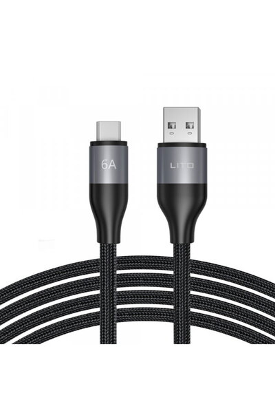 Lito USB-A - USB-C Data and Charging Cable LD23T, 18W, 1m, Gray