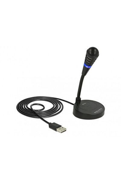 DELOCK USB microphone with base and touch mute button, 65868
