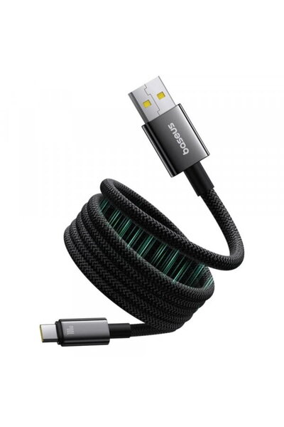 Baseus USB-A - USB-C Tungsten Gold Data and Charging Cable, 100W, 1m, Black P...