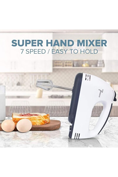 novim 260W Hand Mixer with Copper Motor and 7 Adjustable Speeds, Accessories ...