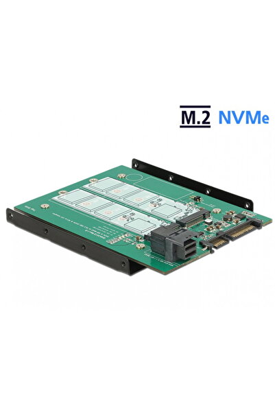 DELOCK Adaptor SATA 22 pini / SFF-8643 NVMe la 1 x M.2 NGFF Key M + 1 x M.2 N...