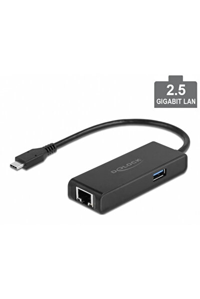 DELOCK USB 3.2 Gen1-C to 2.5 Gigabit LAN + 1 x USB-A Network Card, 63826
