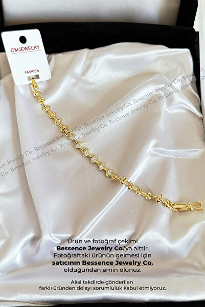 BESSENCE JEWELRY CO. CM Jew 14K Gold VIP Zirkon Taşlı Geçişli Damla Model Çel...