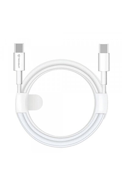 Techsuit Καλώδιο Δεδομένων και Φόρτισης USB-C - USB-C PCB130, 60W, 1μ, Λευκό