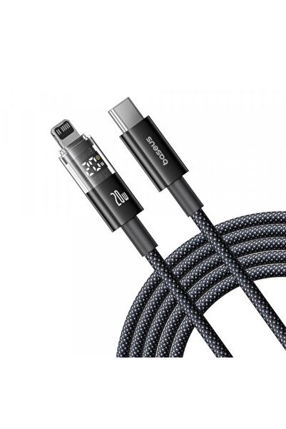 Baseus USB-C - Lightning Display 2 Data and Charging Cable, 20W, 2m, Black P1...