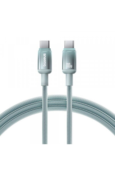 Baseus USB-C - USB-C Discolor Data and Charging Cable, 100W, 2m, Blue Green E...