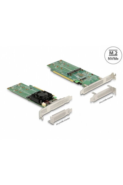 DELOCK Placă de interfață PCI Express la 4 x NVMe M.2 Key M internă LPFF, 90078