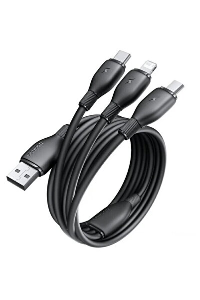 Baseus CABLU alimentare si date Ultra-Fast One-for-three Retractable, pt smar...