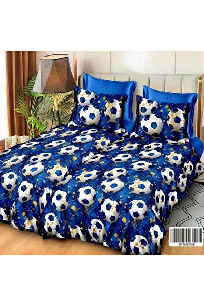 Patul Satin Cotton Linen with 2 Sides, Double Bed, Sulphur, 7 Pieces