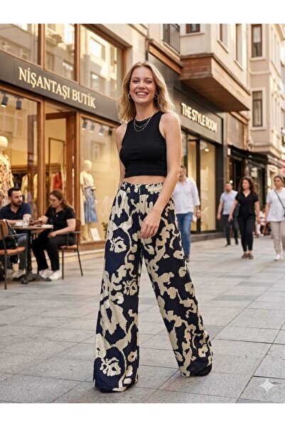 forte bella Patterned Casual Viscose Trend Pants