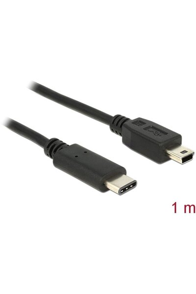 DELOCK Cablu USB Tip-C 2.0 tată > USB 2.0 Tip Mini-B tată 1m negru