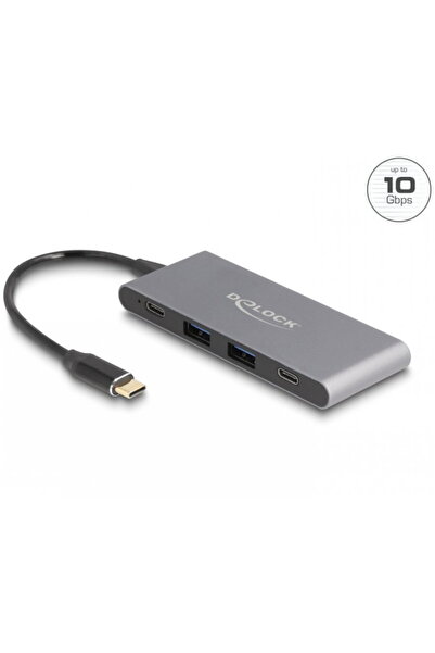 DELOCK HUB USB 3.2 tip C la 2 x USB tip C + 2 x USB-A, 64111