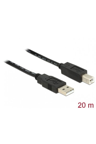 DELOCK Cablu USB 2.0 A la tip B imprimanta activ 20m T-T, 83557
