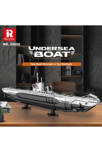 REOBRIX 33050 Submarine Creative Building Block Set Building Blocks (Strategic U-Type Submarine)-3624Par